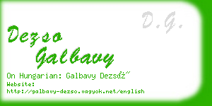 dezso galbavy business card